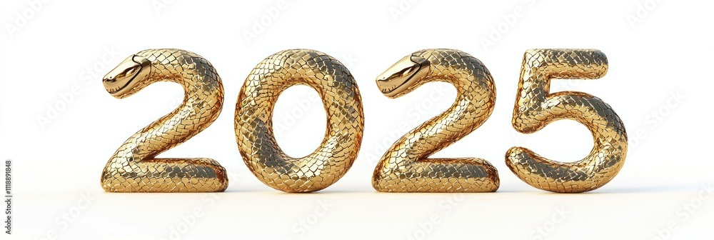 Golden textured 2025 numbers symbolizing the New Year, featuring a snake design that represents transformation and growth. Celebration and prosperity concept. Golden textured 2025 numbers symbolizing the New Year, featuring a snake design that represents transformation and growth. Celebration and prosperity concept.