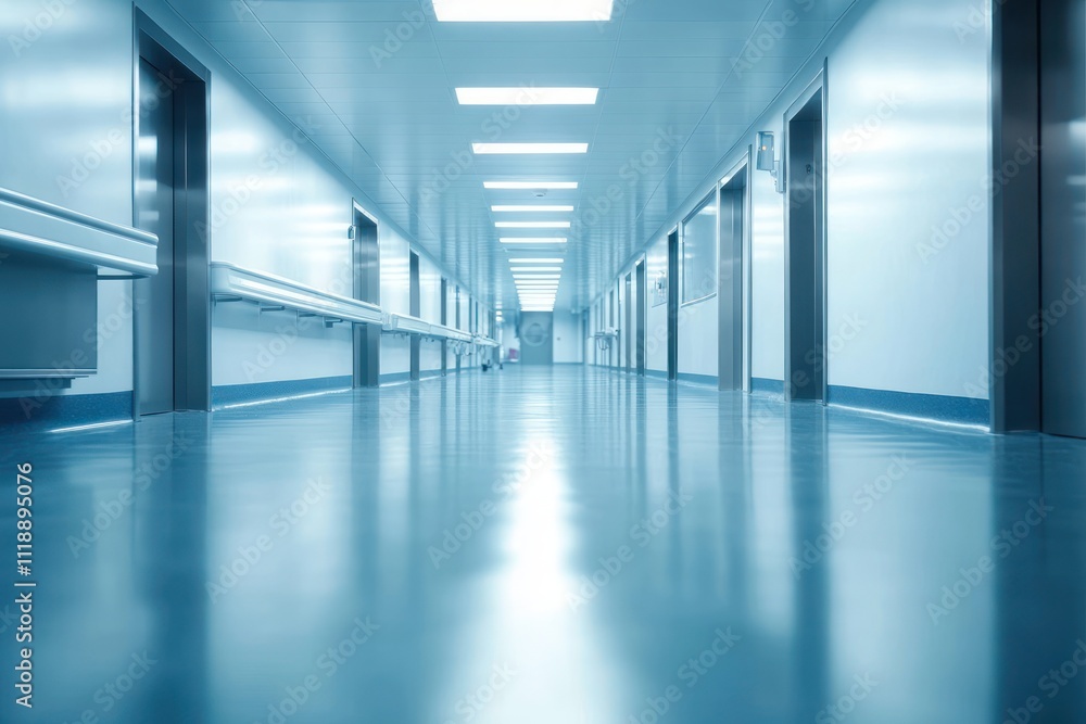 Futuristic Hospital Corridor Abstract Design Ethereal Lighting Modern Clinical Space Futuristic Hospital Corridor Abstract Design Ethereal Lighting Modern Clinical Space