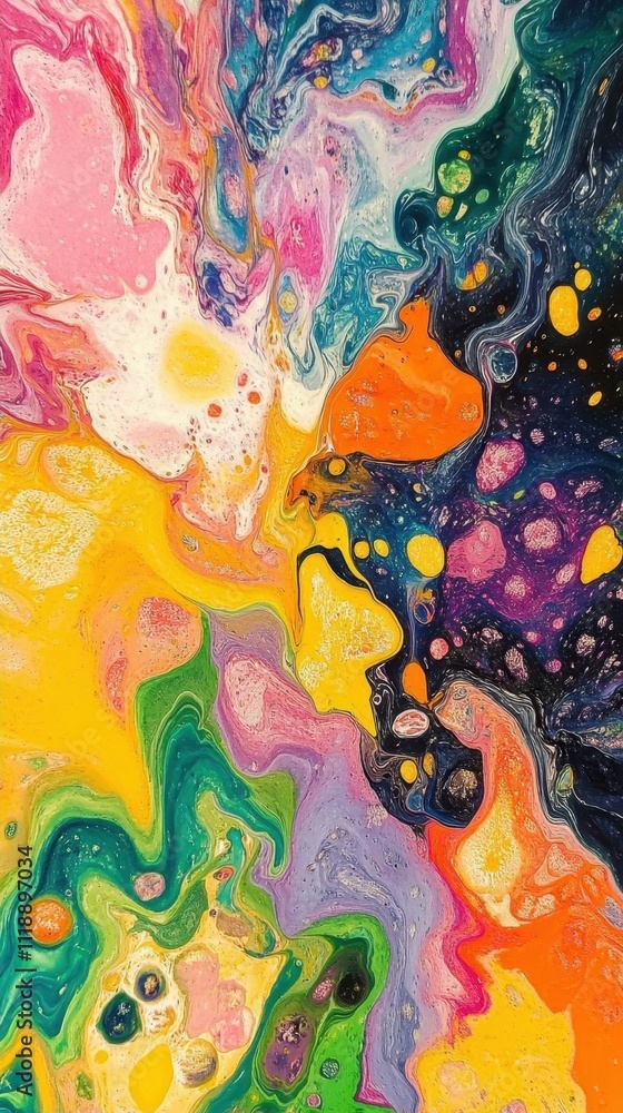 A vibrant abstract painting with swirling colors and dynamic patterns. A vibrant abstract painting with swirling colors and dynamic patterns.