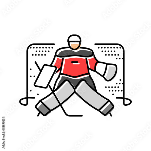 goaltender ice hockey sport game color icon vector. goaltender ice hockey sport game sign. isolated symbol illustration