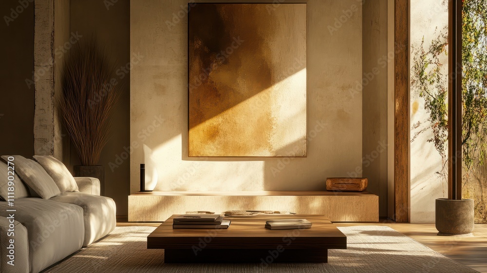 Fototapeta premium Textured abstract artwork with warm earth tones.