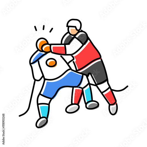 boarding ice hockey sport color icon vector. boarding ice hockey sport sign. isolated symbol illustration