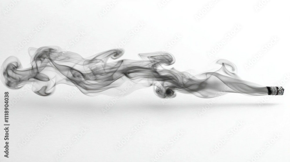 Swirling Smoke: A grayscale study of smoke billowing from an incense stick against a stark white background. The ethereal dance of smoke creates a captivating visual spectacle. Swirling Smoke: A grayscale study of smoke billowing from an incense stick against a stark white background. The ethereal dance of smoke creates a captivating visual spectacle.