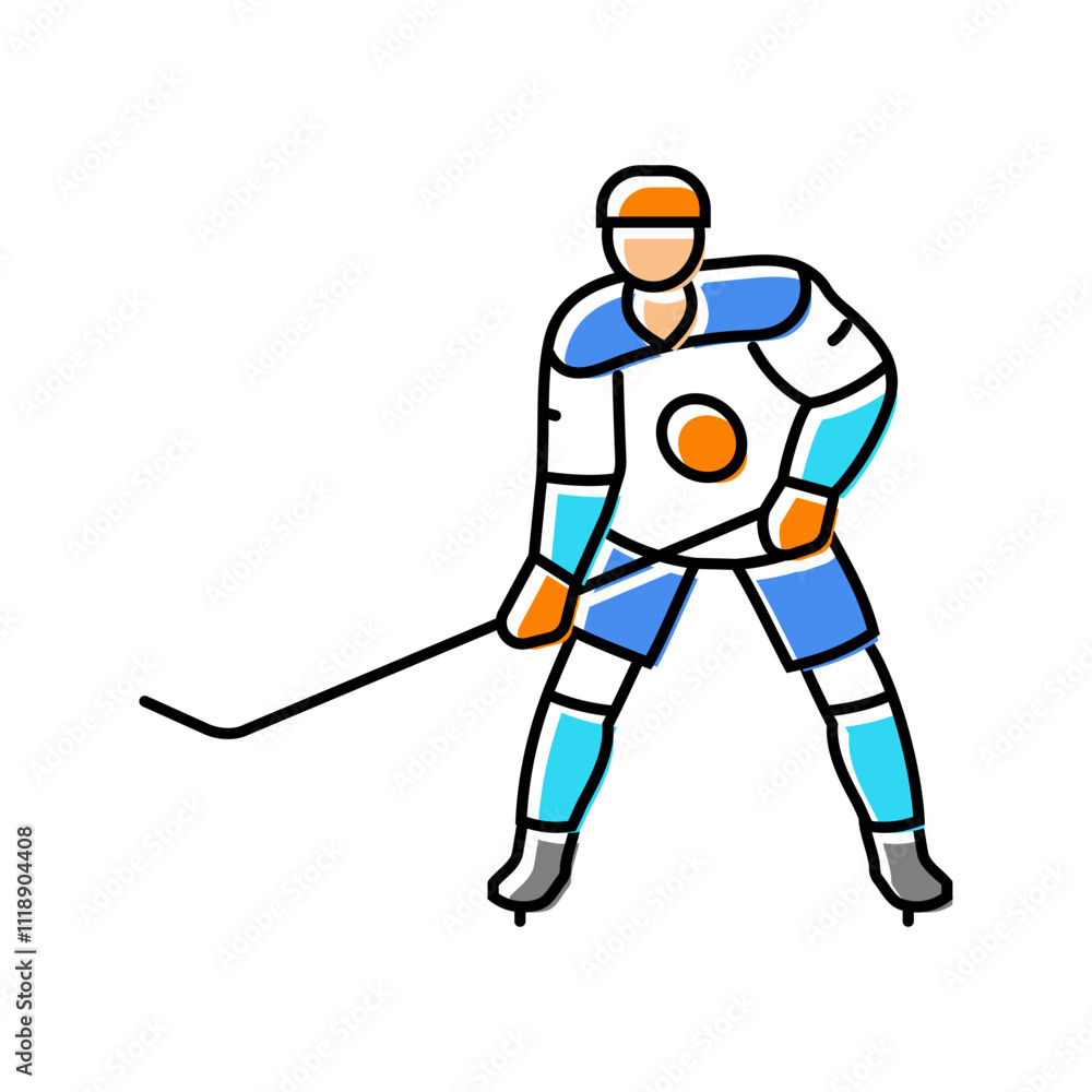 Obraz premium offside ice hockey sport color icon vector. offside ice hockey sport sign. isolated symbol illustration