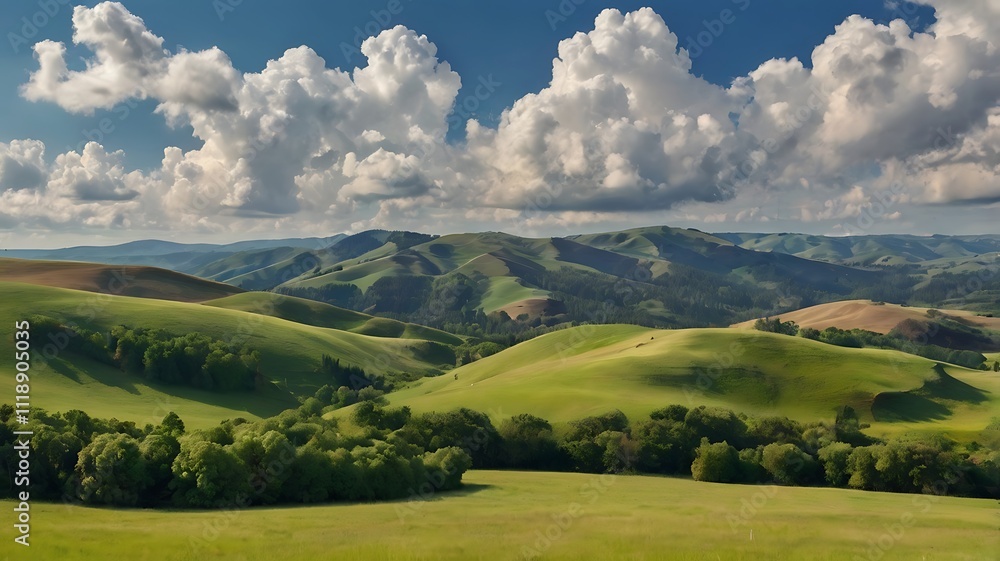 Rolling Green Hills Under a Cloudy Sky Rolling Green Hills Under a Cloudy Sky