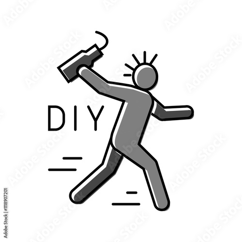 diy do it yourself subculture style color icon vector. diy do it yourself subculture style sign. isolated symbol illustration