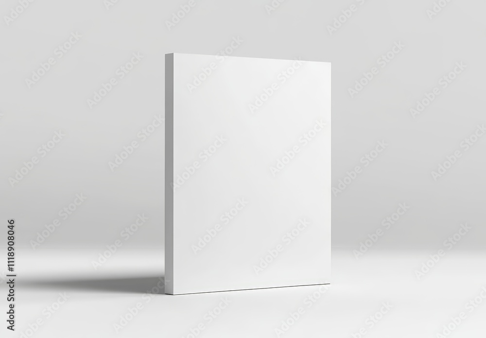 Blank White Card Mockup on Gray Background 3D Photorealistic Design Blank White Card Mockup on Gray Background 3D Photorealistic Design