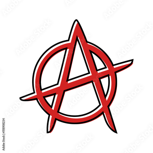 anarchy subculture style punk color icon vector. anarchy subculture style punk sign. isolated symbol illustration