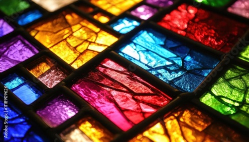 Wallpaper Mural Colorful stained glass showcasing vibrant patterns and textures. Torontodigital.ca