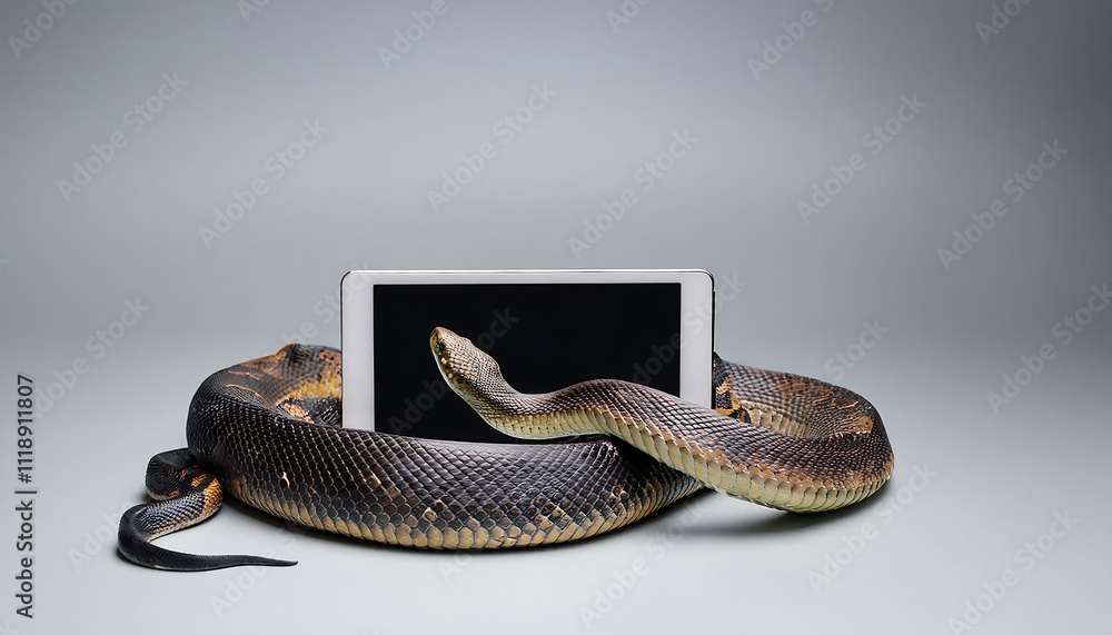 Fototapeta premium A Snake's Digital World