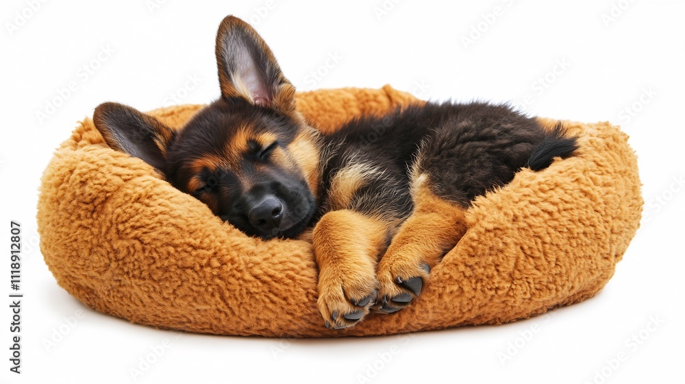 Adorable German Shepherd Puppy Sleeping Soundly in its Cozy Bed Adorable German Shepherd Puppy Sleeping Soundly in its Cozy Bed