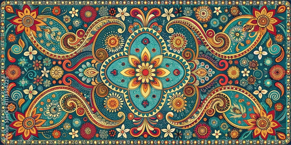 Seamless Paisley Bandana Print - Ornamental Vector Background for Textile and Fashion Design, Bohemian Style, Vintage Patterns, Colorful Designs, Decorative Textile Art, Artistic Patterns Seamless Paisley Bandana Print - Ornamental Vector Background for Textile and Fashion Design, Bohemian Style, Vintage Patterns, Colorful Designs, Decorative Textile Art, Artistic Patterns