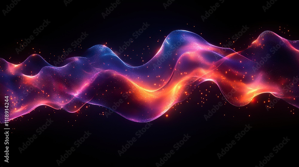 A stock market graph with upward-trending lines in blue, purple, and orange colors on a black background, representing growth A stock market graph with upward-trending lines in blue, purple, and orange colors on a black background, representing growth