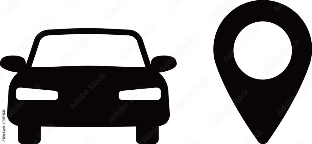 Obraz premium 車 ピン アイコン