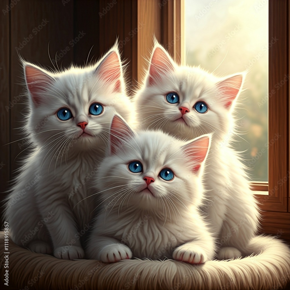3 white kittens sad 3 white kittens sad