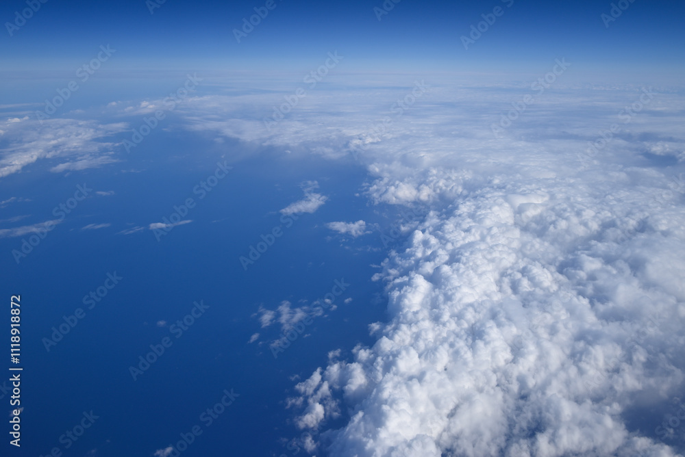 View of cloud, sea and sky from Airplane View of cloud, sea and sky from Airplane
