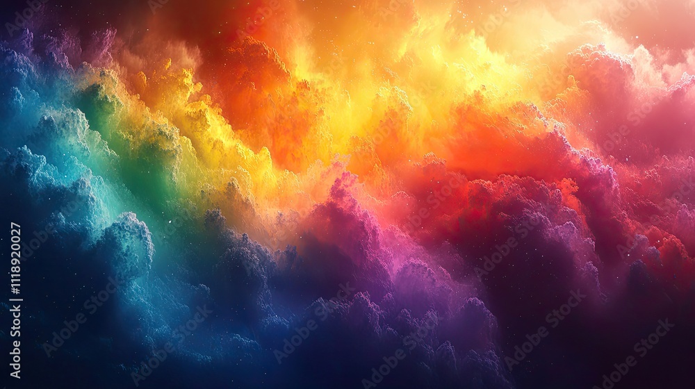 A vibrant abstract background explodes with a full spectrum of rainbow colors A vibrant abstract background explodes with a full spectrum of rainbow colors