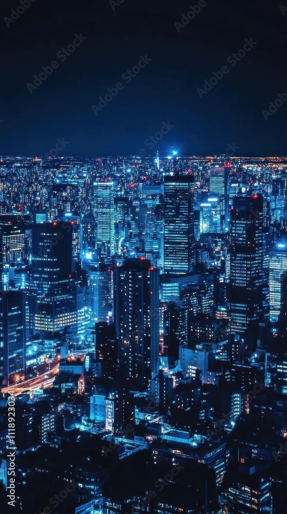 A vibrant city skyline illuminated at night, showcasing urban life. A vibrant city skyline illuminated at night, showcasing urban life.