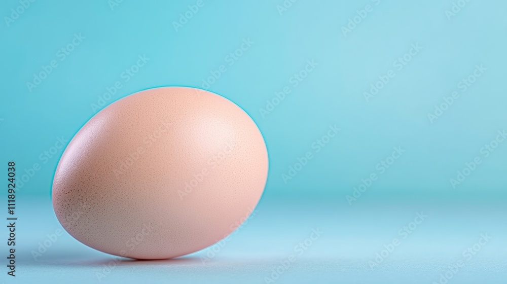 Single Egg Model on Soft Color Background in Minimalist Scene Single Egg Model on Soft Color Background in Minimalist Scene