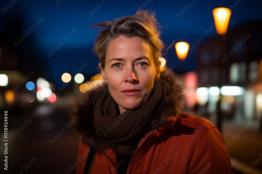 Portrait of a beautiful woman in the city at night. Shallow depth of field Portrait of a beautiful woman in the city at night. Shallow depth of field