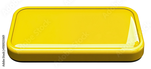 Simple bright yellow rectangle, cut out - stock png.