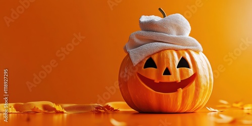 Whimsical Pumpkin Spa Facial Skincare Advertisement for October and November Special Seasonal Sales photo