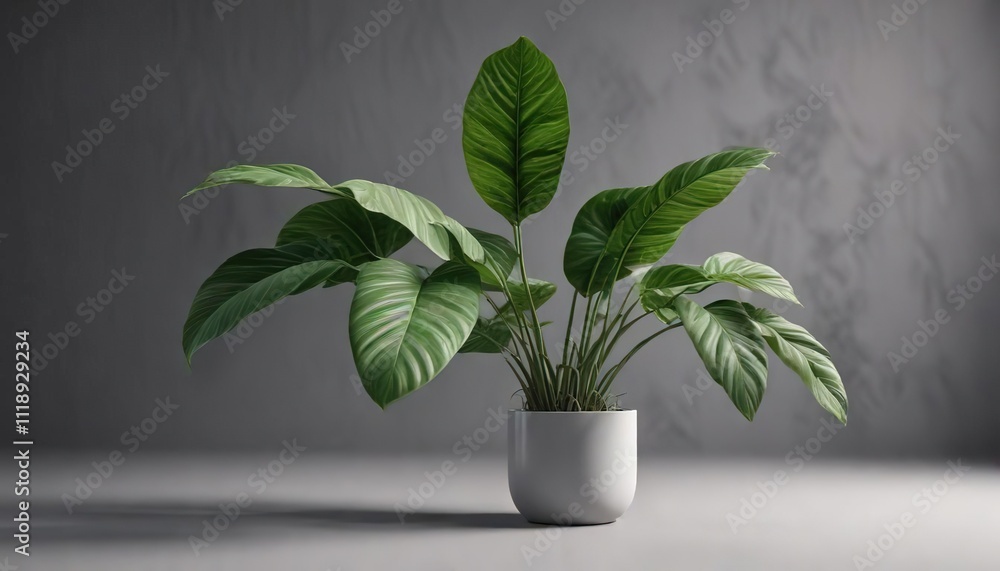 A lush, green plant with a long, curved stem and a large, oval-shaped leaf , botanical, foliage A lush, green plant with a long, curved stem and a large, oval-shaped leaf , botanical, foliage