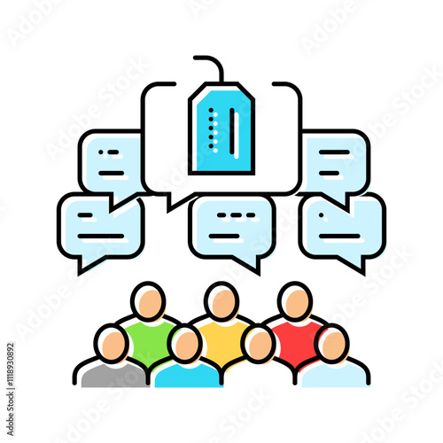 word mouth consumer behavior color icon vector. word mouth consumer behavior sign. isolated symbol illustration