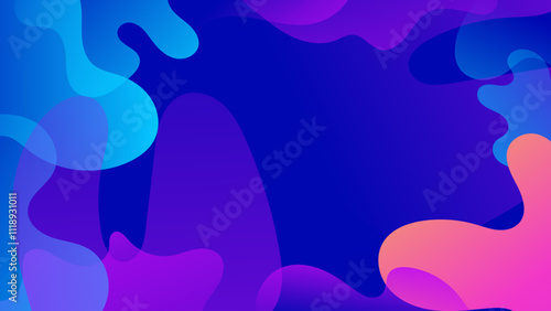 Vector modern purple gradient colorful background with wave and geometric shapes