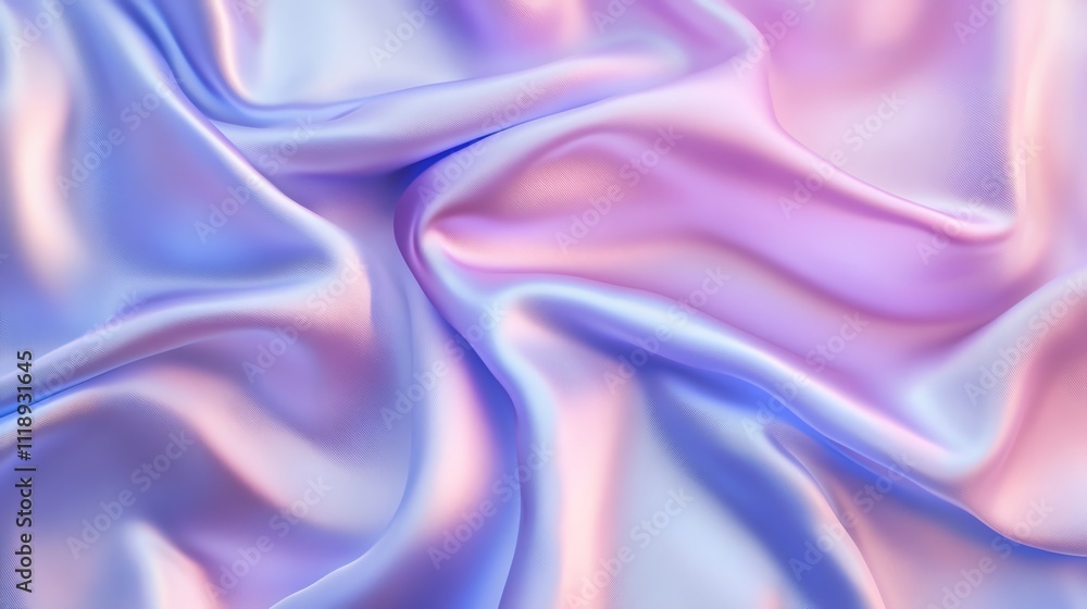Fototapeta premium A close-up image of soft, pink and blue iridescent silk fabric.