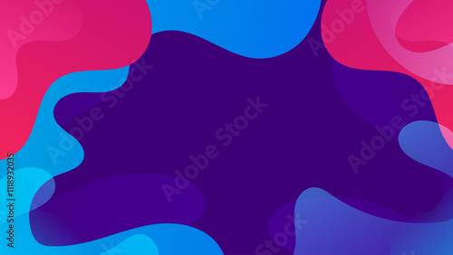 Vector modern purple gradient colorful background with wave and geometric shapes