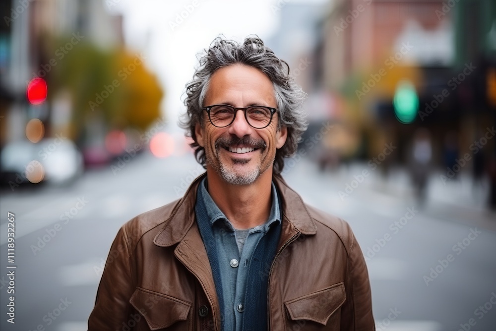 Handsome middle-aged man in a city street portrait. Handsome middle-aged man in a city street portrait.