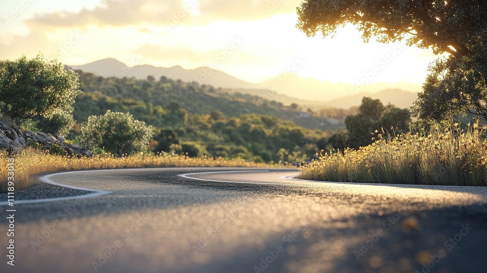 Fototapeta premium picturesque road with no cars
