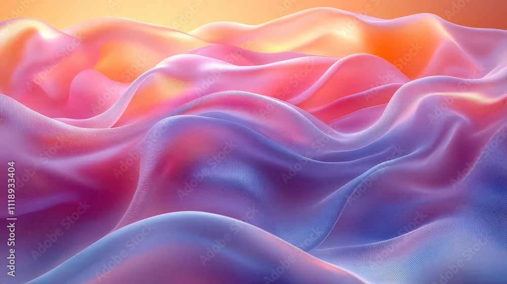 Obraz premium Abstract waves in soft pastel colors creating a serene atmosphere.
