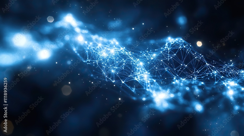 Obraz premium Abstract digital background in blue and white with data technology elements and binary code