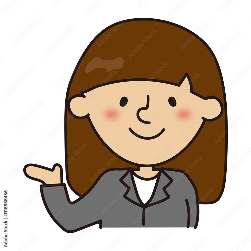 案内しているスーツの女性1 案内しているスーツの女性1