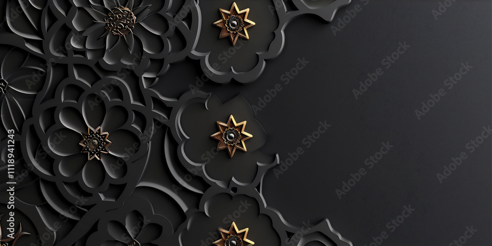 Fototapeta premium Islamic background with Arabian pattern craft version 103