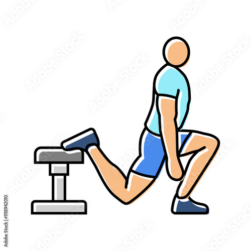 bulgarian split squats fitness exercise color icon vector. bulgarian split squats fitness exercise sign. isolated symbol illustration