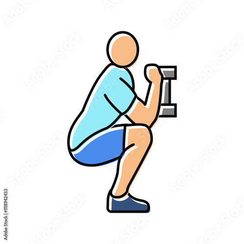 goblet squats fitness exercise leg color icon vector. goblet squats fitness exercise leg sign. isolated symbol illustration