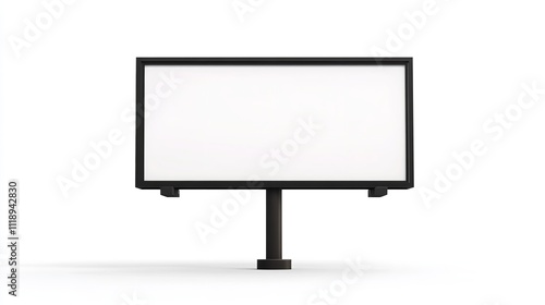 Empty white billboard large blank screen isolated on white background. photo