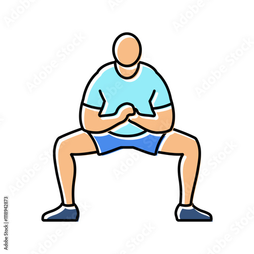 sumo squats fitness exercise leg color icon vector. sumo squats fitness exercise leg sign. isolated symbol illustration