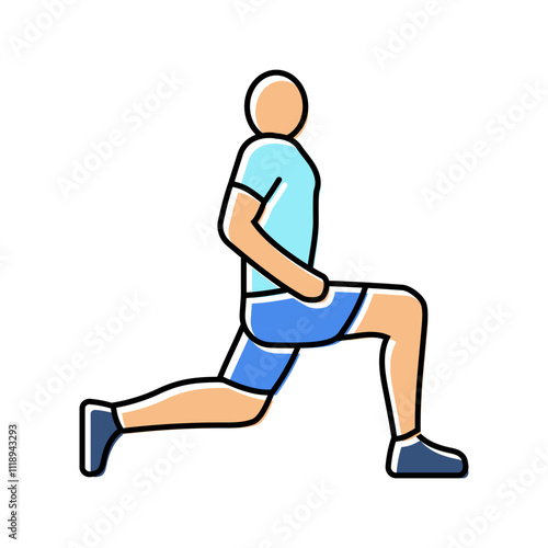 walking lunges fitness exercise leg color icon vector. walking lunges fitness exercise leg sign. isolated symbol illustration