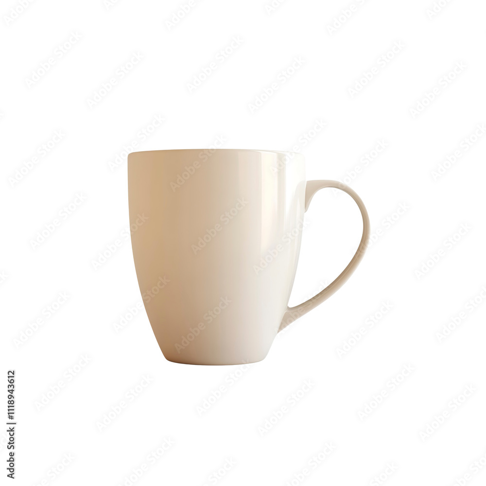 Elegant White Ceramic Mug on White Background Elegant White Ceramic Mug on White Background
