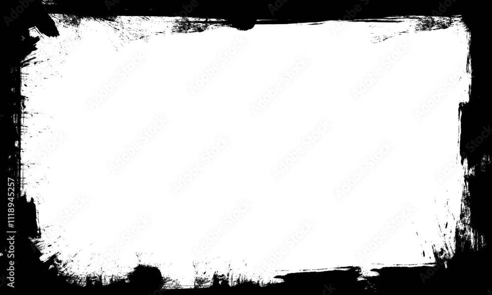 black ink brushed painting frame border grunge graphic element black ink brushed painting frame border grunge graphic element