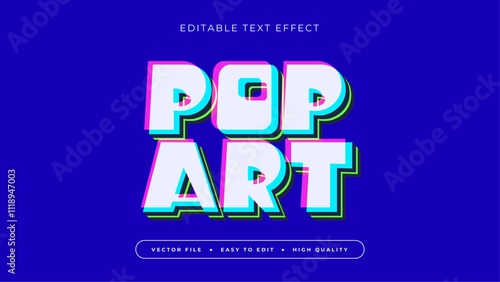 Pop art text effect with 3d style photo