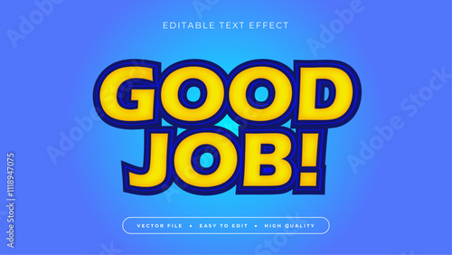 Editable Good Job Text Effect with Illustration