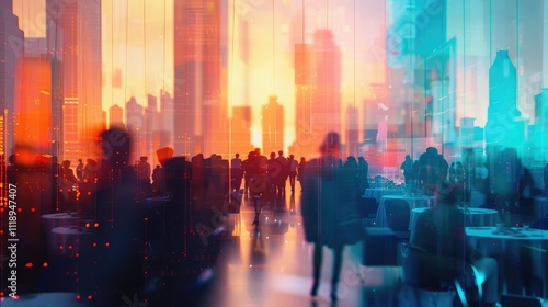 Glowing Corporate Network Activity Ideas: Blurred Atmosphere of corporate networking dinners
