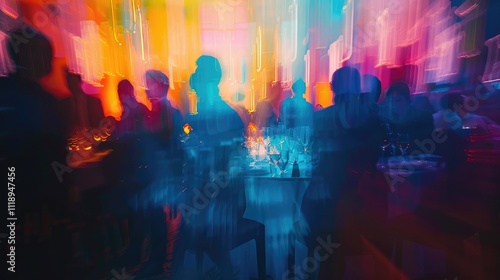 Glowing Corporate Network Activity Ideas: Blurred Atmosphere of corporate networking dinners