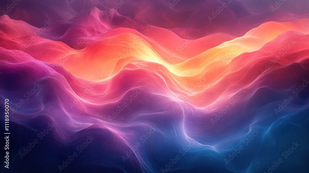 Vibrant Abstract Digital Landscape with Neon Colors and Dynamic Lighting for Technology and Education Vibrant Abstract Digital Landscape with Neon Colors and Dynamic Lighting for Technology and Education