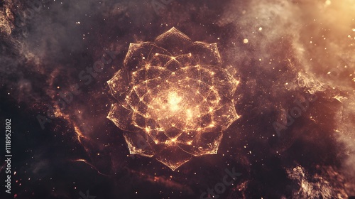 Cosmic mandala in nebula.